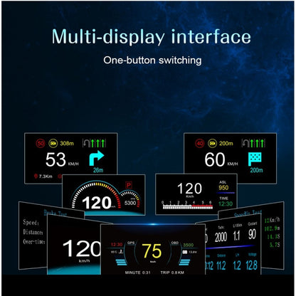 C1 OBD2 + GPS Mode Car HUD Head-up Display Compass / Speed / Water Temperature / Voltage Display / Speed / Fault Alarm / Navigation Function -  by buy2fix | Online Shopping UK | buy2fix