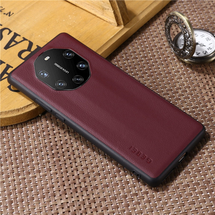 For Huawei Mate 40 RS GEBEI Full-coverage Shockproof Leather Protective Case(Wine Red) - Huawei Cases by GEBEI | Online Shopping UK | buy2fix