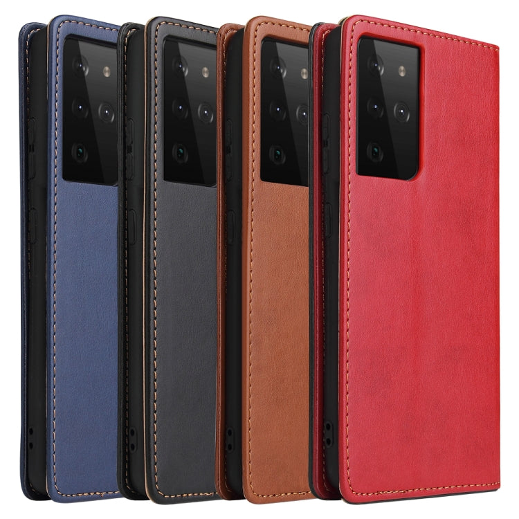 For Samsung Galaxy S21 Ultra 5G Fierre Shann PU Genuine Leather Texture Horizontal Flip Leather Case with Holder & Card Slots & Wallet(Brown) - Galaxy S21 Ultra 5G Cases by FIERRE SHANN | Online Shopping UK | buy2fix