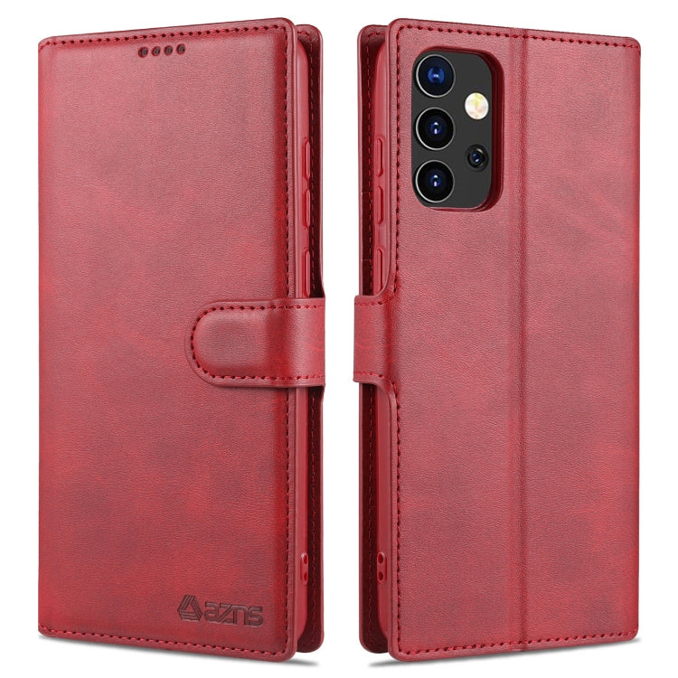 For Samsung Galaxy A52 5G / 4G AZNS Calf Texture Horizontal Flip Leather Case with Holder & Card Slots & Wallet & Photo Frame(Red) - Galaxy Phone Cases by AZNS | Online Shopping UK | buy2fix