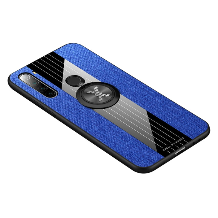 For Xiaomi Redmi Note 8 XINLI Stitching Cloth Texture Shockproof TPU Protective Case with Ring Holder(Blue) - Xiaomi Cases by XINLI | Online Shopping UK | buy2fix