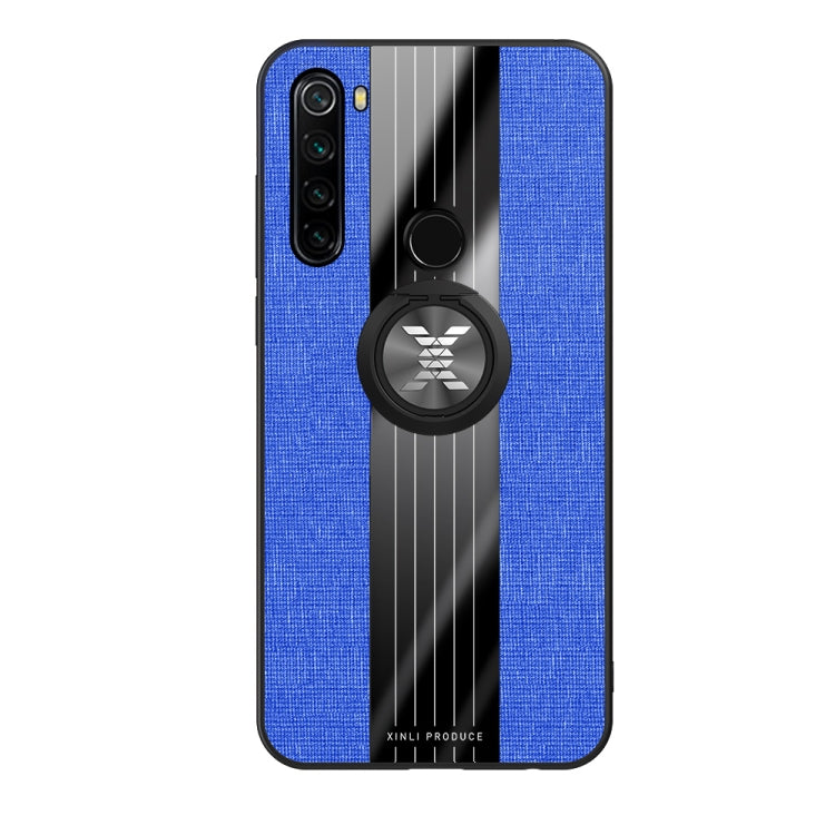 For Xiaomi Redmi Note 8 XINLI Stitching Cloth Texture Shockproof TPU Protective Case with Ring Holder(Blue) - Xiaomi Cases by XINLI | Online Shopping UK | buy2fix