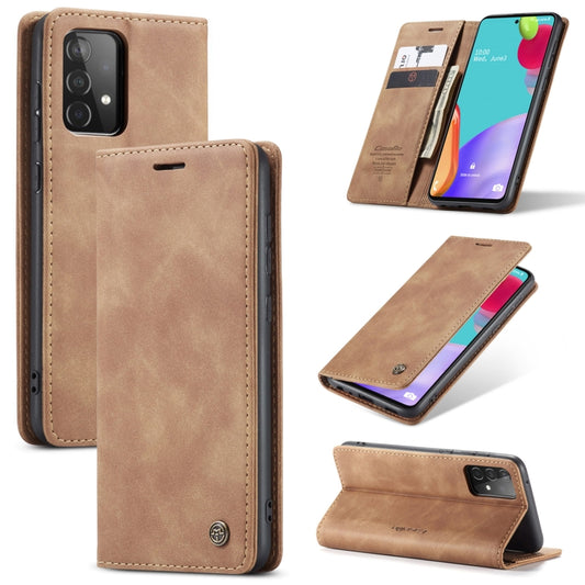 For Samsung Galaxy A52 5G / 4G CaseMe 013 Multifunctional Horizontal Flip Leather Case with Holder & Card Slot & Wallet(Brown) - Galaxy Phone Cases by CaseMe | Online Shopping UK | buy2fix