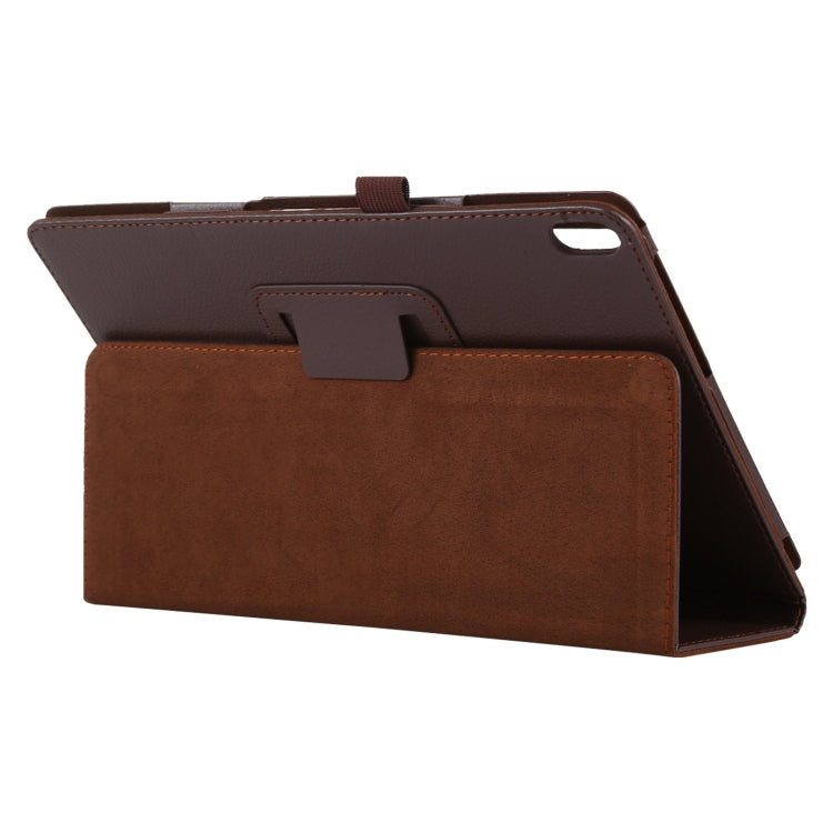 For Lenovo Smart Tab M10 / P10 10.1 inch Litchi Texture Solid Color Horizontal Flip Leather Case with Holder & Pen Slot(Brown) - Mobile Accessories by buy2fix | Online Shopping UK | buy2fix