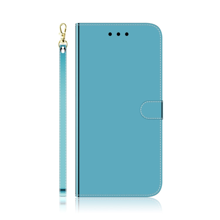 For Samsung Galaxy A52 5G/4G Lmitated Mirror Surface Horizontal Flip Leather Case with Holder & Card Slots & Wallet & Lanyard(Blue) - Samsung Accessories by buy2fix | Online Shopping UK | buy2fix