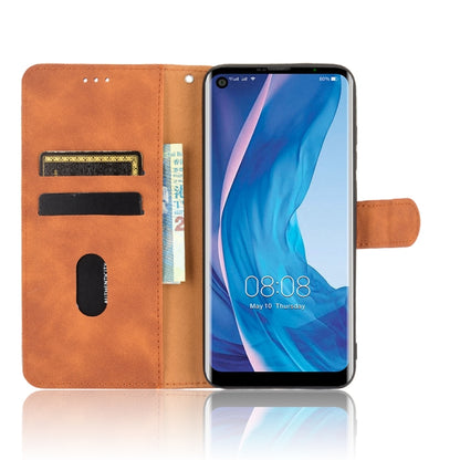 For Ulefone Note 11P Solid Color Skin Feel Magnetic Buckle Horizontal Flip Calf Texture PU Leather Case with Holder & Card Slots & Wallet(Brown) - Ulefone Cases by buy2fix | Online Shopping UK | buy2fix