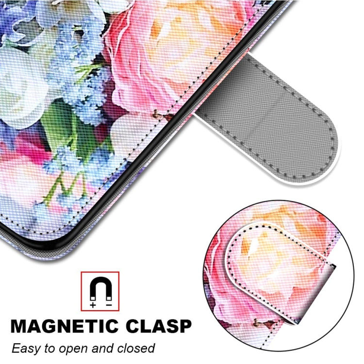 For Samsung Galaxy A32 4G / A32 Lite Coloured Drawing Cross Texture Horizontal Flip PU Leather Case with Holder & Card Slots & Wallet & Lanyard(Light Pink Bouquet) - Samsung Accessories by buy2fix | Online Shopping UK | buy2fix