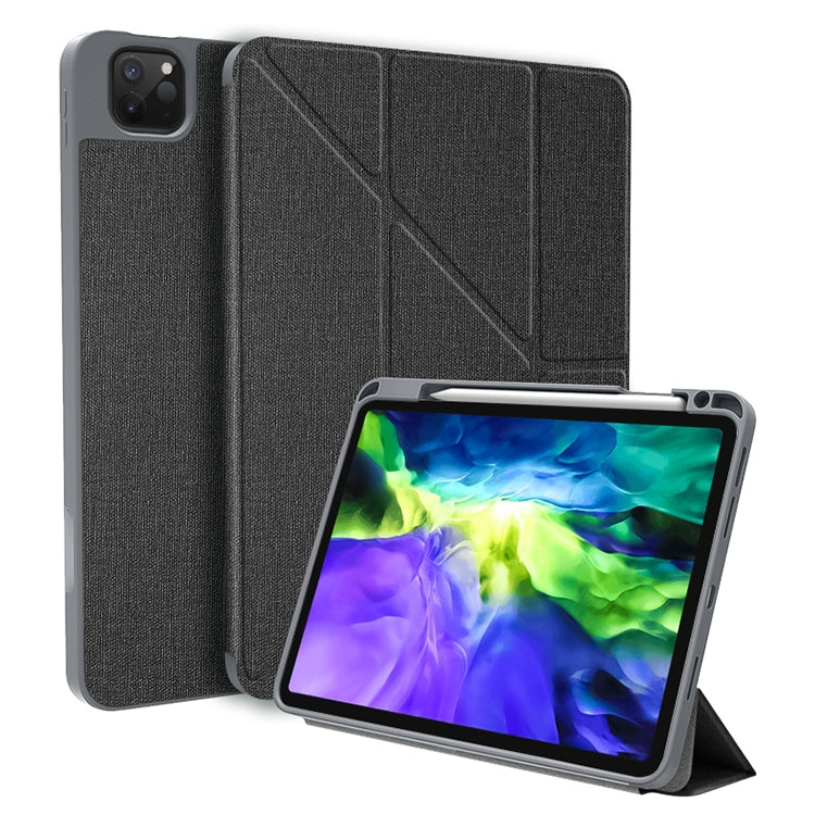 For iPad Pro 12.9 2022 / 2021 / 2020 Mutural Multi-fold Smart Leather Tablet Case(Black) - iPad Pro 12.9 (2022/2021) Cases by Mutural | Online Shopping UK | buy2fix