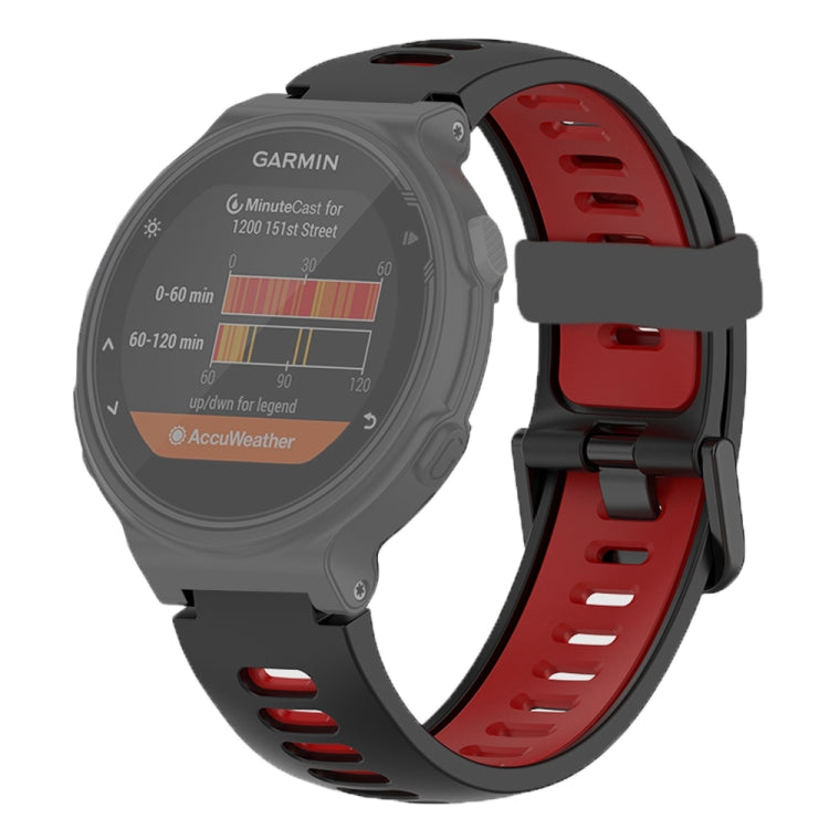 For Garmin Forerunner 220/230/235/620/630/735XT Two-color Silicone Watch Band(Black+Red) - Smart Wear by buy2fix | Online Shopping UK | buy2fix