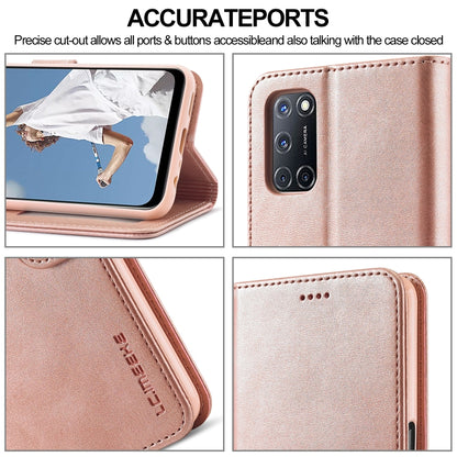 For OPPO A55 5G / A54 4G LC.IMEEKE Calf Texture Horizontal Flip Leather Case, with Holder & Card Slots & Wallet(Rose Gold) - OPPO Cases by LC.IMEEKE | Online Shopping UK | buy2fix