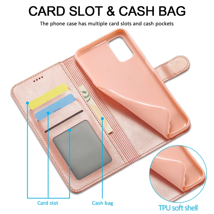 For OPPO A55 5G / A54 4G LC.IMEEKE Calf Texture Horizontal Flip Leather Case, with Holder & Card Slots & Wallet(Rose Gold) - OPPO Cases by LC.IMEEKE | Online Shopping UK | buy2fix