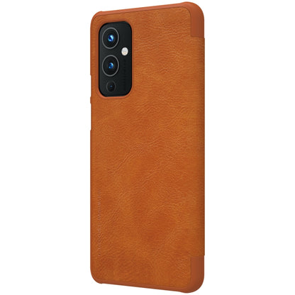 For OnePlus 9 (IN/CN Version) NILLKIN QIN Series Crazy Horse Texture Horizontal Flip Leather Case with Card Slot(Brown) - OnePlus Cases by NILLKIN | Online Shopping UK | buy2fix