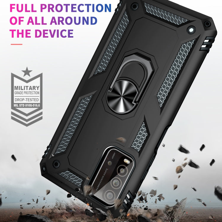 For Xiaomi Redmi Note 9 4G / 9T / 9 Power Shockproof TPU + PC Protective Case with 360 Degree Rotating Holder(Black) - Xiaomi Accessories by buy2fix | Online Shopping UK | buy2fix
