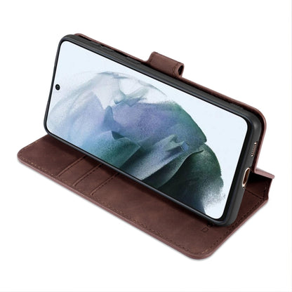 For Samsung Galaxy S21 FE DG.MING Retro Oil Side Horizontal Flip Leather Case with Holder & Card Slots & Wallet(Coffee) - Galaxy Phone Cases by DG.MING | Online Shopping UK | buy2fix