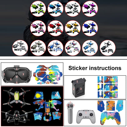 FPV-TZ-SF 4 in 1 Waterproof Anti-Scratch Decal Skin Wrap Stickers Personalized Film Kits for DJI FPV Drone & Goggles V2 & Remote Control & Rocker(Fluorescent Silver) - DJI & GoPro Accessories by buy2fix | Online Shopping UK | buy2fix