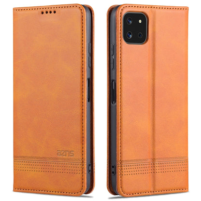 For Samsung Galaxy A22 5G AZNS Magnetic Calf Texture Horizontal Flip Leather Case with Card Slots & Holder & Wallet(Light Brown) - Galaxy Phone Cases by AZNS | Online Shopping UK | buy2fix