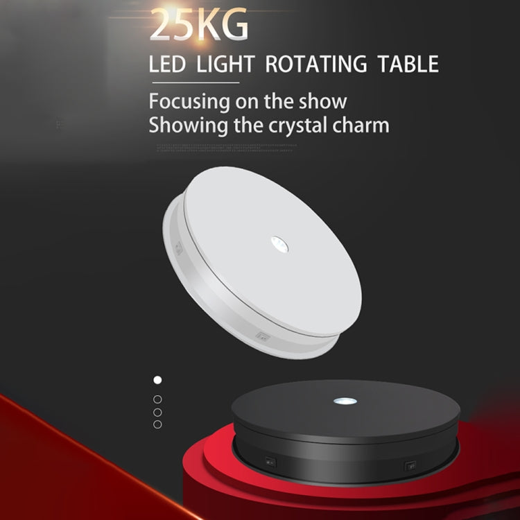 30cm Electric Rotating Turntable Display Stand  LED Light Video Shooting Props Turntable, Power Plug:220V UK Plug(White) - Camera Accessories by buy2fix | Online Shopping UK | buy2fix