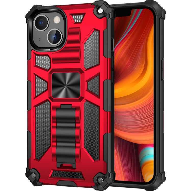 For iPhone 13 Pro Armor Shockproof TPU + PC Magnetic Protective Case with Holder (Red) - iPhone 13 Pro Cases by buy2fix | Online Shopping UK | buy2fix