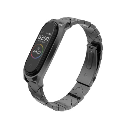 For Xiaomi Mi Band 6 / 5 / 4 / 3 Mijobs GT Metal Stainless Steel V Type Watch Band(Black) - Watch Bands by MIJOBS | Online Shopping UK | buy2fix