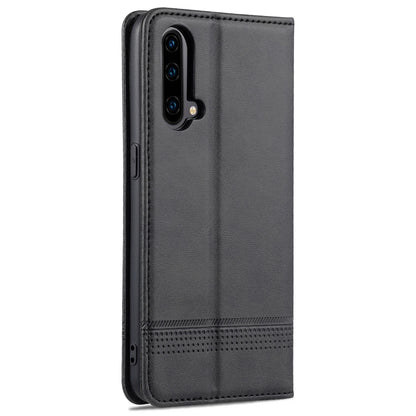 For OnePlus Nord CE 5G AZNS Magnetic Calf Texture Horizontal Flip Leather Case with Card Slots & Holder & Wallet(Black) - OnePlus Cases by AZNS | Online Shopping UK | buy2fix