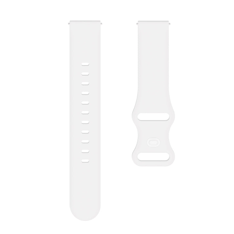 20mm For Amazfit GTS 2e Butterfly Buckle Silicone Watch Band(White) - Watch Bands by buy2fix | Online Shopping UK | buy2fix