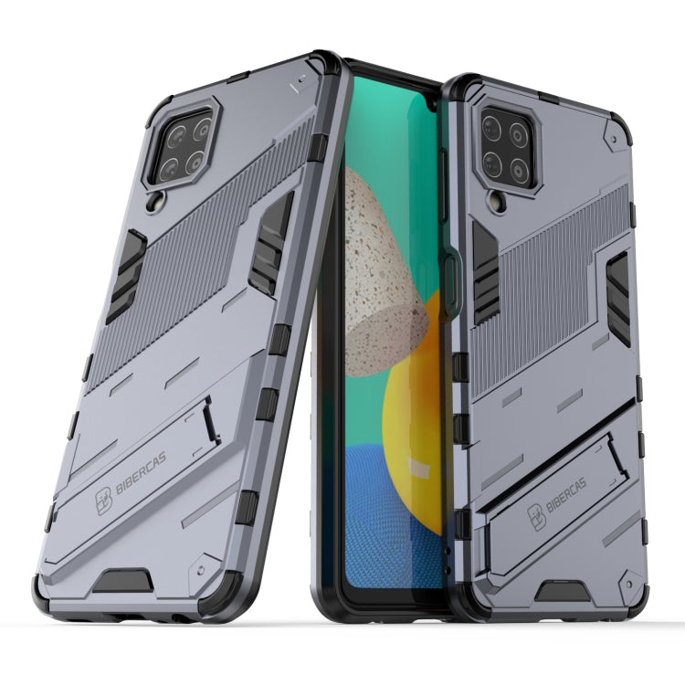 For Samsung Galaxy M32 Punk Armor 2 in 1 PC + TPU Shockproof Case with Invisible Holder(Grey) - Galaxy Phone Cases by buy2fix | Online Shopping UK | buy2fix