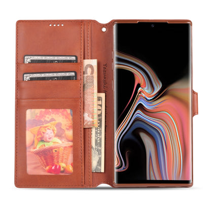 For Galaxy Note 10 Plus AZNS Calf Texture Magnetic Horizontal Flip PU Leather Case with Holder & Card Slots & Photo Frame(Blue) - Galaxy Phone Cases by AZNS | Online Shopping UK | buy2fix