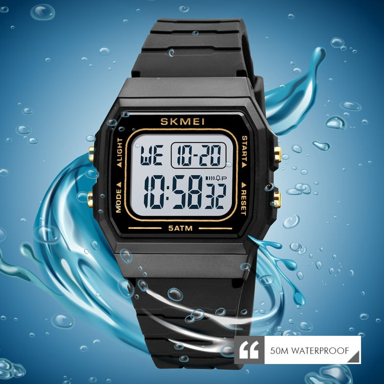 SKMEI 1683 Dual Time LED Digital Display Luminous Silicone Strap Electronic Watch(Black) - LED Digital Watches by SKMEI | Online Shopping UK | buy2fix