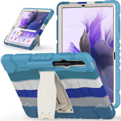 For Samsung Galaxy Tab S7+/ Tab S7 FE / Tab S8+ 3-Layer Protection Screen Frame + PC + Silicone Combination Case with Holder(Colorful Blue) - Other Galaxy Tab PC by buy2fix | Online Shopping UK | buy2fix