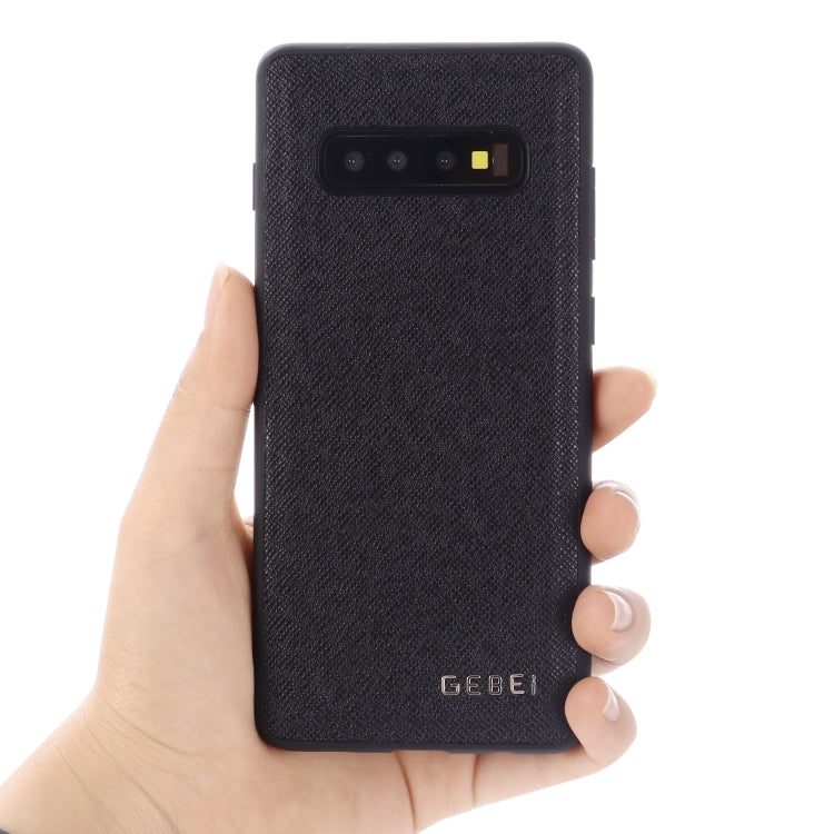 For Galaxy S10+ GEBEI Full-coverage Shockproof Leather Protective Case(Black) - Galaxy Phone Cases by GEBEI | Online Shopping UK | buy2fix