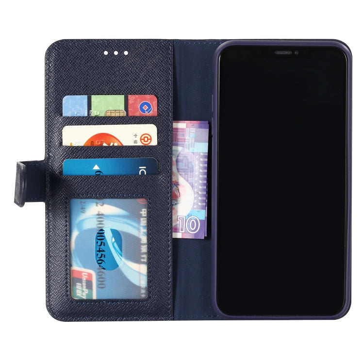 For iPhone XS / X GEBEI Top-grain Leather Horizontal Flip Protective Case with Holder & Card Slots & Wallet & Photo Frame(Blue) - More iPhone Cases by GEBEI | Online Shopping UK | buy2fix