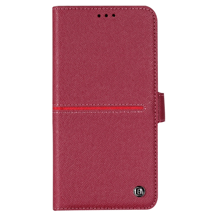 For iPhone XR GEBEI Top-grain Leather Horizontal Flip Protective Case with Holder & Card Slots & Wallet & Photo Frame(Red Wine) - More iPhone Cases by GEBEI | Online Shopping UK | buy2fix