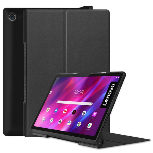 For Lenovo Yoga Tab 11 Custer Texture Horizontal Flip PU Leather Case with Holder & Sleep / Wake-up Function(Black) - For Lenovo by buy2fix | Online Shopping UK | buy2fix