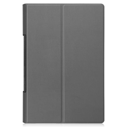 For Lenovo Yoga Tab 11 Custer Texture Horizontal Flip PU Leather Case with Holder & Sleep / Wake-up Function(Grey) - For Lenovo by buy2fix | Online Shopping UK | buy2fix