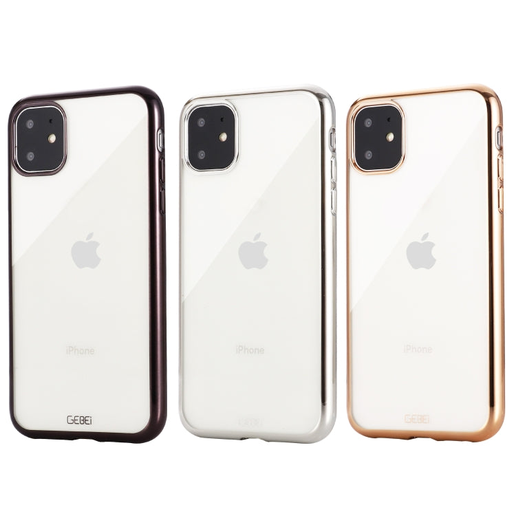 For iPhone 11 GEBEI Plating TPU Shockproof Protective Case(Silver) - iPhone 11 Cases by GEBEI | Online Shopping UK | buy2fix