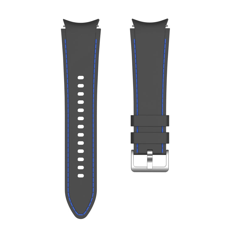 For Samsung Galaxy Watch4 / Watch4 Classic Silicone Stitching Watch Band(Black Blue) - Smart Wear by buy2fix | Online Shopping UK | buy2fix