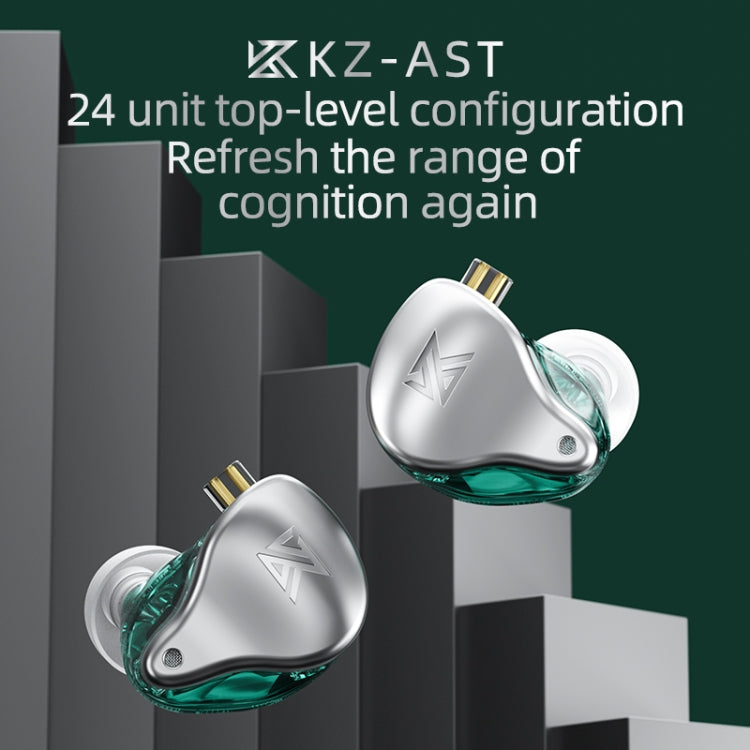 KZ AST 24-unit Balance Armature Monitor HiFi In-Ear Wired Earphone With Mic(Black) - In Ear Wired Earphone by KZ | Online Shopping UK | buy2fix