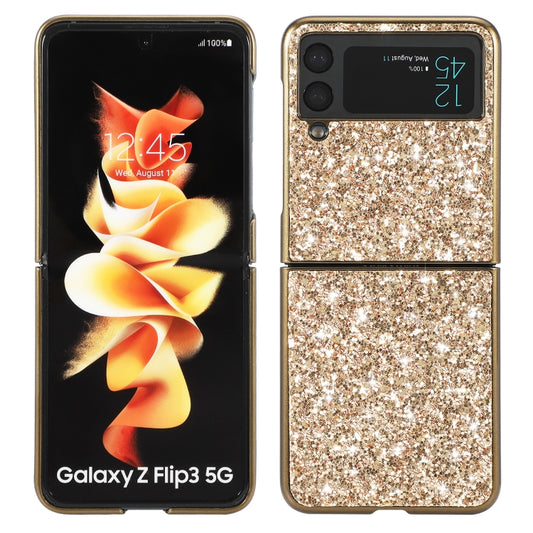 For Samsung Galaxy Z Flip3 5G Glitter Powder Shockproof TPU Protective Case(Gold) - Samsung Accessories by buy2fix | Online Shopping UK | buy2fix