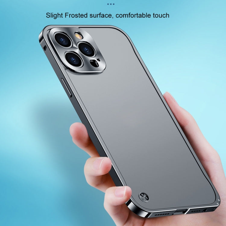 For iPhone 13 Metal Frame Frosted PC Shockproof Phone Case(Silver) - Apple Accessories by buy2fix | Online Shopping UK | buy2fix