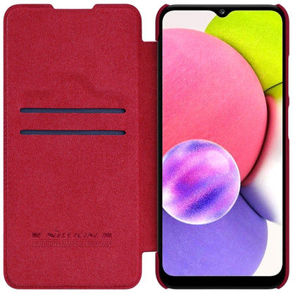 For Samsung Galaxy A03s / A037G NILLKIN QIN Series Crazy Horse Texture Horizontal Flip Phone Leather Case with Card Slot(Red) - Galaxy Phone Cases by NILLKIN | Online Shopping UK | buy2fix