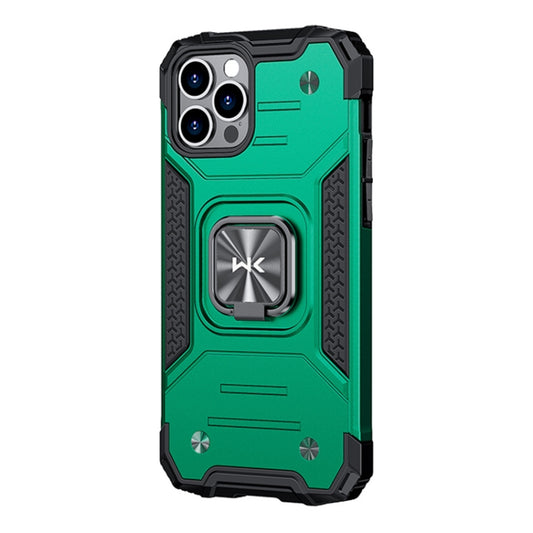 For iPhone 12 Pro Max WK WTP-012 Shockproof PC + TPU + Metal Phone Case with Ring Holder(Green) - iPhone 12 Pro Max Cases by WK | Online Shopping UK | buy2fix