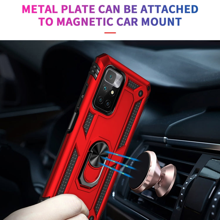 For Xiaomi Redmi 10 Shockproof TPU + PC Phone Case with 360 Degree Rotating Holder(Red) - Xiaomi Cases by buy2fix | Online Shopping UK | buy2fix