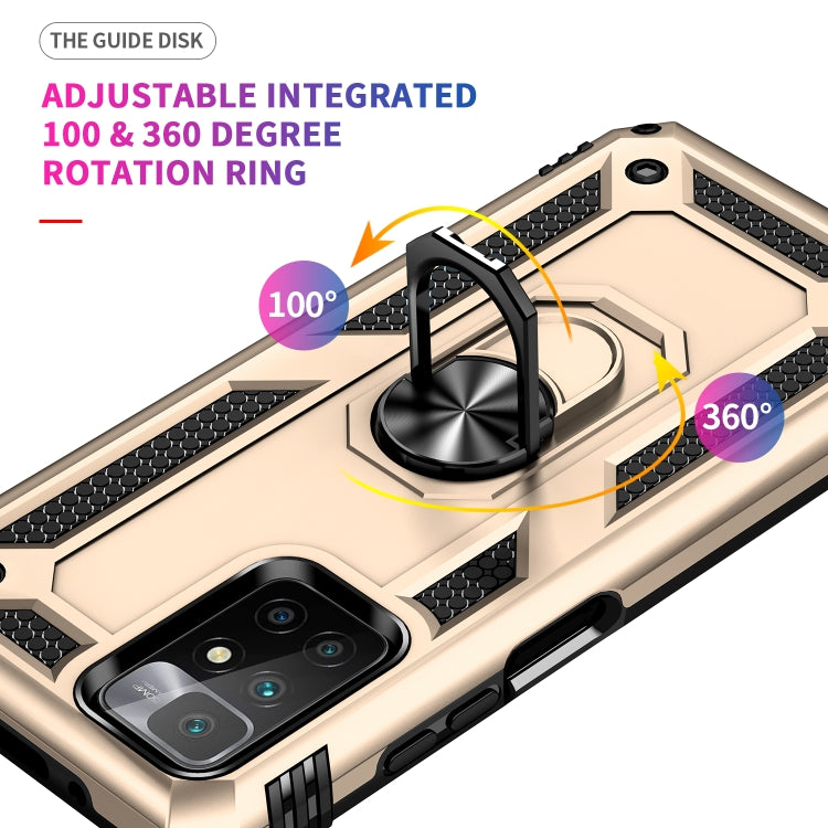 For Xiaomi Redmi 10 Shockproof TPU + PC Phone Case with 360 Degree Rotating Holder(Gold) - Xiaomi Cases by buy2fix | Online Shopping UK | buy2fix