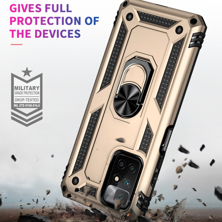 For Xiaomi Redmi 10 Shockproof TPU + PC Phone Case with 360 Degree Rotating Holder(Gold) - Xiaomi Cases by buy2fix | Online Shopping UK | buy2fix