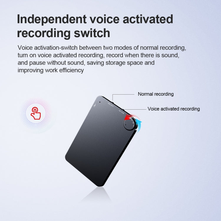 K2 Portable Ultra-thin Card Voice Recorder, Capacity:8GB(Black) - Other Style by buy2fix | Online Shopping UK | buy2fix