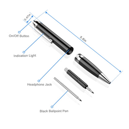 Q90 Intelligent HD Digital Noise Reduction Recording Pen, Capacity:8GB(Black) - Security by buy2fix | Online Shopping UK | buy2fix