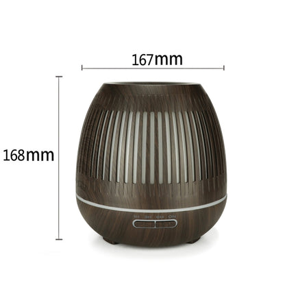 400ml Hollow-out LED Humidifier Wood Grain Air Purifier Aromatherapy Machine Automatic Alcohol Sprayer with Colorful LED Light, Plug Specification:EU Plug(Dark Brown) - Home & Garden by buy2fix | Online Shopping UK | buy2fix