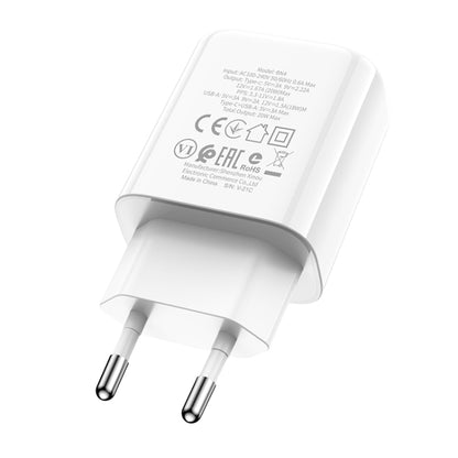 Borofone BN4 Potential PD20W Type-C + QC3.0 USB Charger, EU Plug(White) - Apple Accessories by Borofone | Online Shopping UK | buy2fix