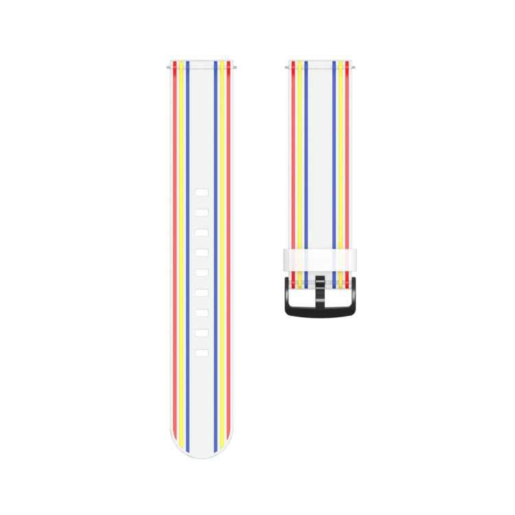 20mm Stripe Silicone Watch Band(White) - Watch Bands by buy2fix | Online Shopping UK | buy2fix