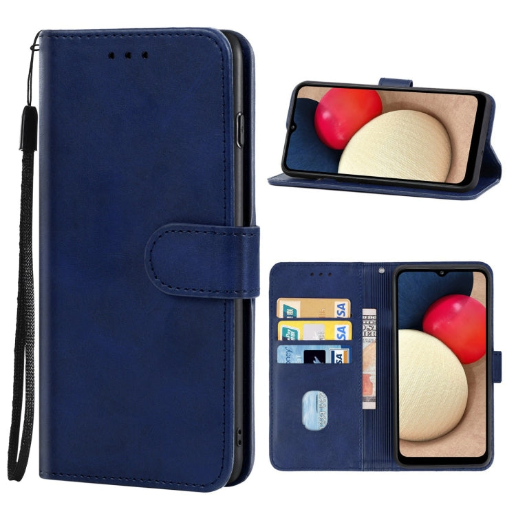 For Samsung Galaxy A02s EU Version Leather Phone Case(Blue) - Galaxy Phone Cases by buy2fix | Online Shopping UK | buy2fix